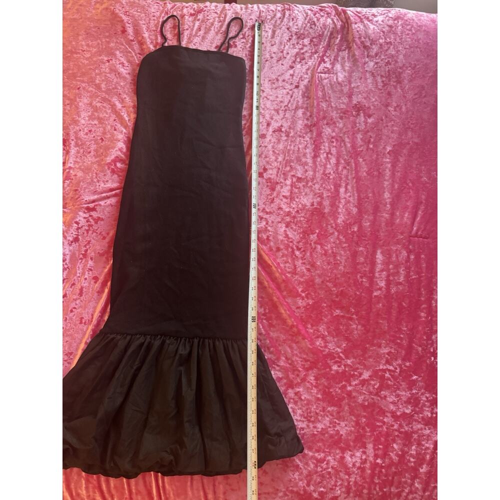 NWT Commense Black Midi Dress Ribbed Bubble Hem Women's Small Tank Top - Picture 4 of 9